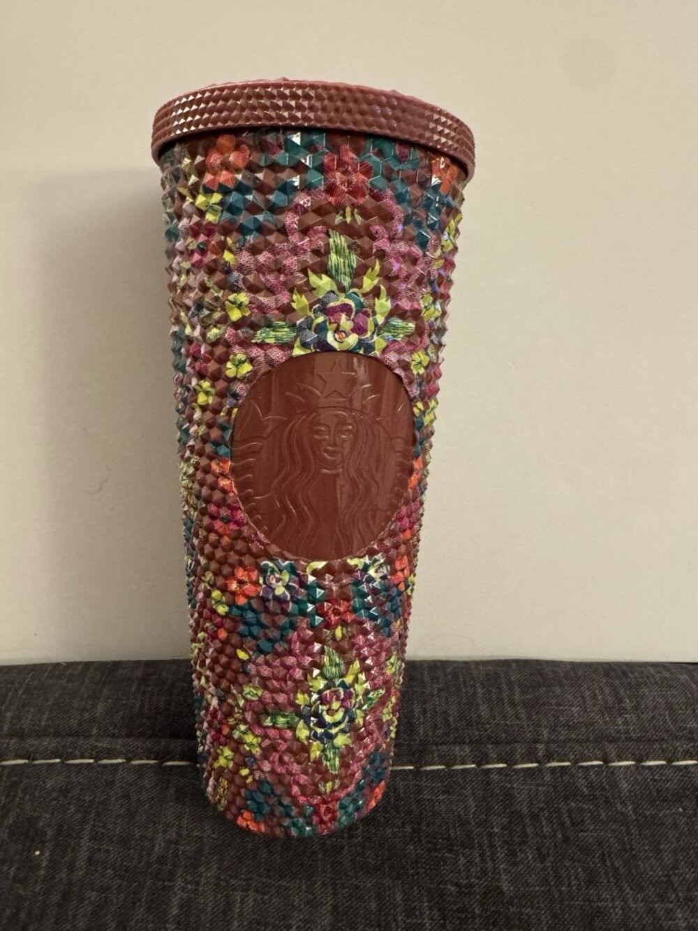 Starbucks Floral Bling 24oz Venti Cold Cup Tumbler Multi-Color No Straw J17